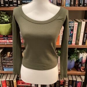 Lot of Three Old Navy Scoop Neck Ribbed Long Sleeve Tops